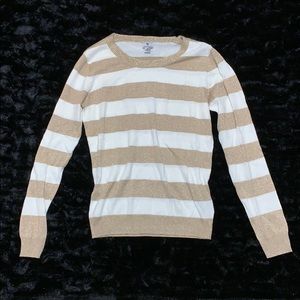 White and gold glittery sweater